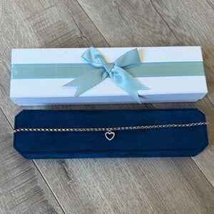 NIB Silver Heart Crystal Anklet Ankle Bracelet Valentine's Day Y2K